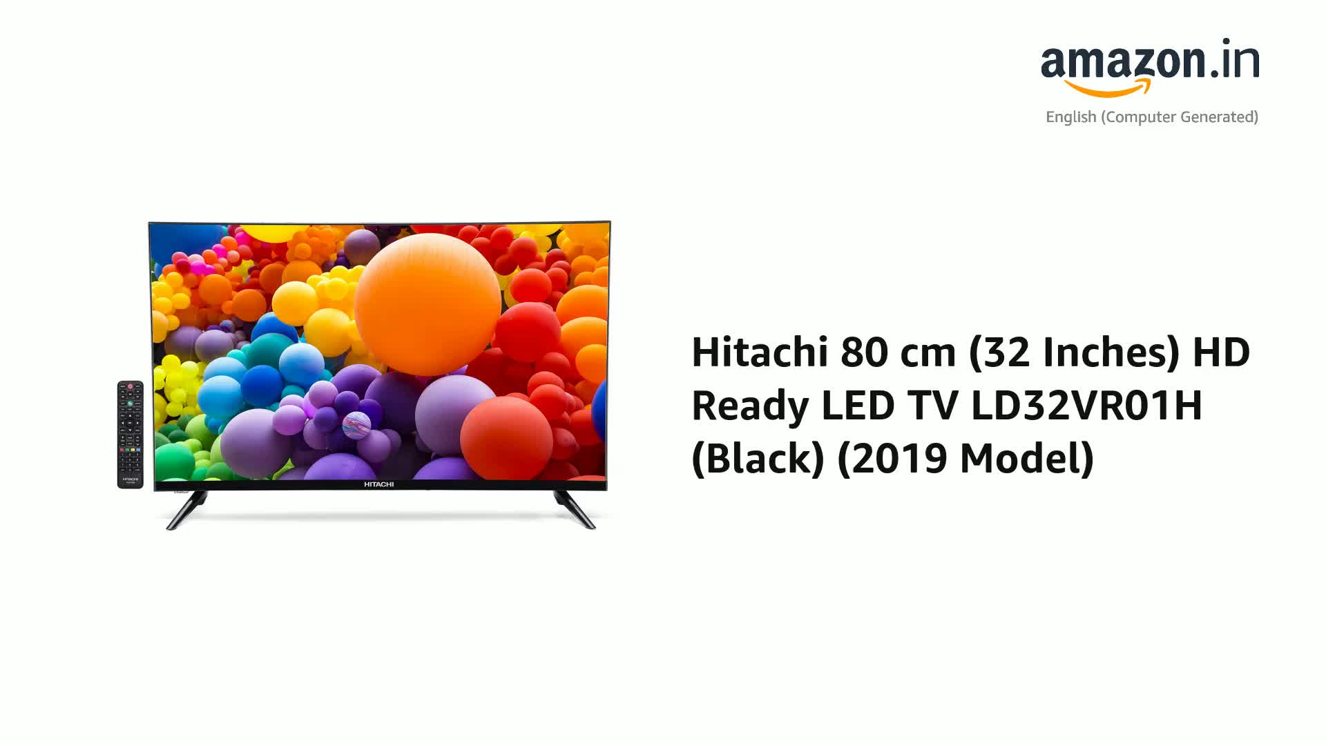 Hitachi 80 cm (32 Inches) HD Ready LED TV LD32VR01H (Black) (2019